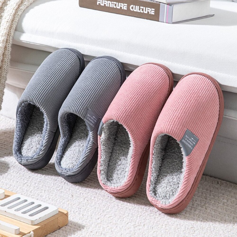 8 pairs 2026 Winter New Indoor Warm Cotton Slippers Fleece-Lined Cotton Slippers